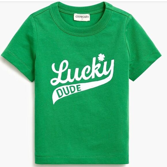 Crewcuts Factory CH178 Green Lucky Dude t-shirt  NWT - Picture 1 of 7
